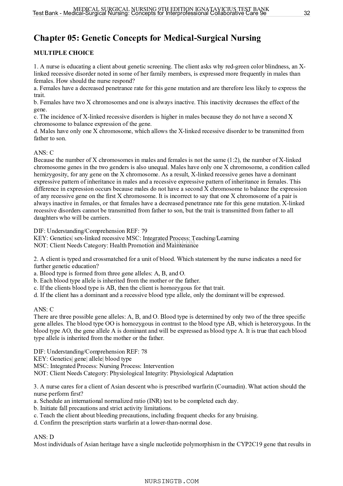 Preview image for Chapter 05: Genetic Concepts for Medical-Surgical Nursing